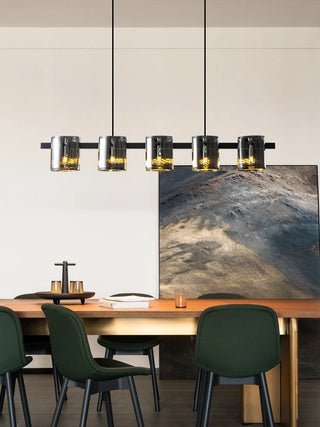 Francois- Hanging Multi Head Tinted Curved Glass Ceiling Light Chandelier