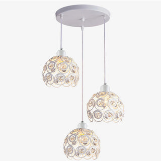 Cassi - Round Flower Hanging Crystal Pendant Ceiling Light