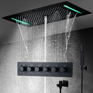 Andromeda - Rainfall Ceiling Shower Set with Ambient Lighting & Side Jets