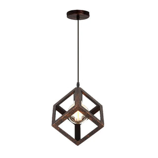 Maha - Modern Square Caged Metal Cube Pendant Hanging Ceiling Light