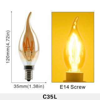 Retro Flame Tip Crown E27 Screw Bulb 4W