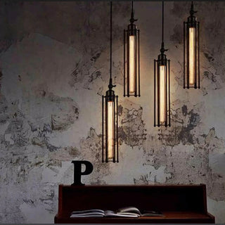 Lottie - Industrial Vintage Long Tube Pendant Ceiling Light