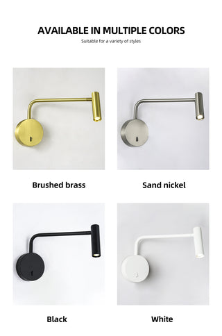 Denae - Modern LED Long Arm Adjustable Reading Wall Light