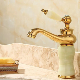 Tangela - Retro Basin Single Lever Gold Brass Mixer Tap