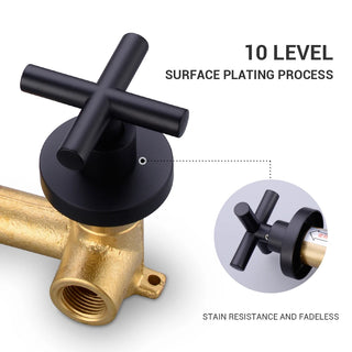 Colina - Modern Brass Double Handle Wall Mounted Basin Tap