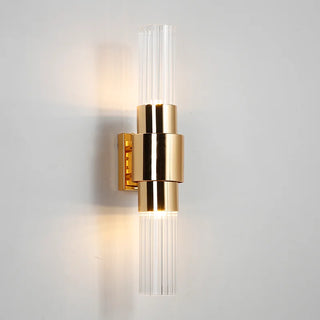 Elowyn - Modern Gold Glass Cylindrical Up Down Wall Light