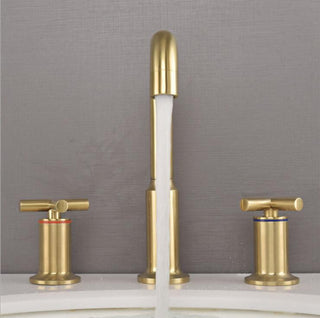 Calley - Dual Handle Modern Brushed Basin Tap