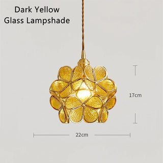 Madrid - Tiffany Glass Nordic Flower Copper Hanging  Pendant Light Fixture