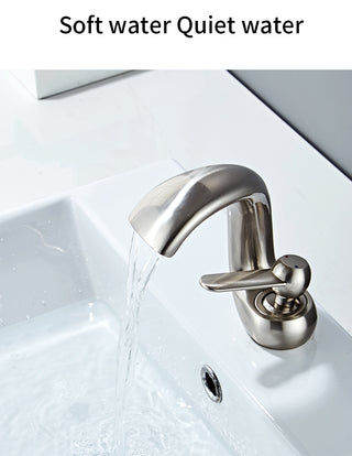 Lex - Curved Bathroom Single Lever Modern Mixer Basin Tap