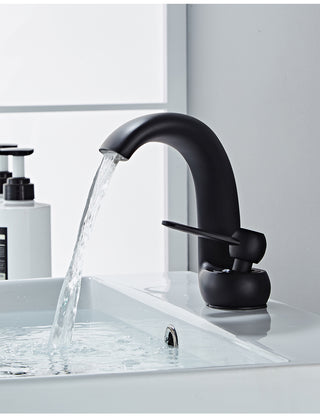 Lex - Curved Bathroom Single Lever Modern Mixer Basin Tap