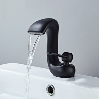 Lex - Curved Bathroom Single Lever Modern Mixer Basin Tap