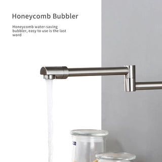 Tonda - Brass Wall Mounted Double-Jointed Sink Tap With Spray Gun