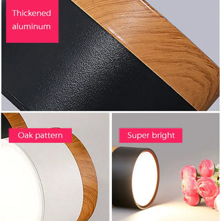 Nicoll - Nordic Wood Style Surface Mounted Round Ceiling Downlight