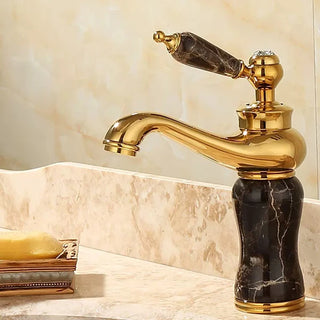 Tangela - Retro Basin Single Lever Gold Brass Mixer Tap