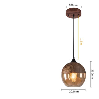 Sergei - Painted Wood Hanging Glass Ceiling Light