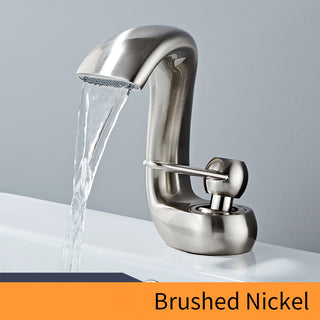 Lex - Curved Bathroom Single Lever Modern Mixer Basin Tap