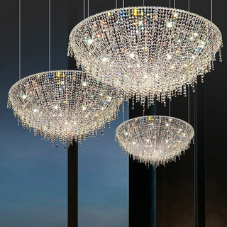 Christine - Round Crystal Tassel Hanging Ceiling Chandelier