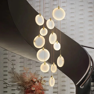 Betty - Modern Round Marble Hanging Ceiling Chandelier