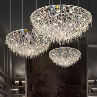 Christine - Round Crystal Tassel Hanging Ceiling Chandelier