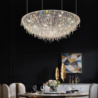 Christine - Round Crystal Tassel Hanging Ceiling Chandelier