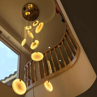 Betty - Modern Round Marble Hanging Ceiling Chandelier
