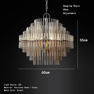 Bronzelle - Vintage Bronze Chandelier Glass Hanging Lamp for Home & Bar Decor