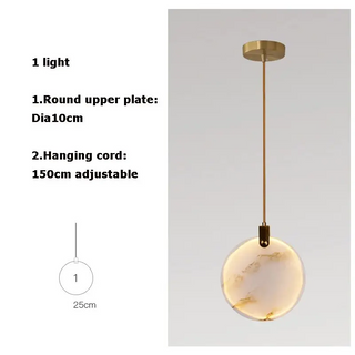 Betty - Modern Round Marble Hanging Ceiling Chandelier