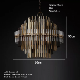 Bronzelle - Vintage Bronze Chandelier Glass Hanging Lamp for Home & Bar Decor