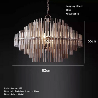 Bronzelle - Vintage Bronze Chandelier Glass Hanging Lamp for Home & Bar Decor