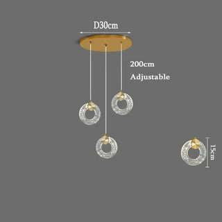 Hoffman - Modern Gold Glass Hanging Round Cluster Chandelier