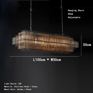Bronzelle - Vintage Bronze Chandelier Glass Hanging Lamp for Home & Bar Decor