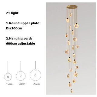 Betty - Modern Round Marble Hanging Ceiling Chandelier