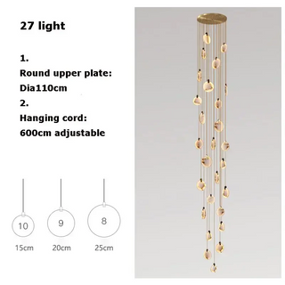 Betty - Modern Round Marble Hanging Ceiling Chandelier