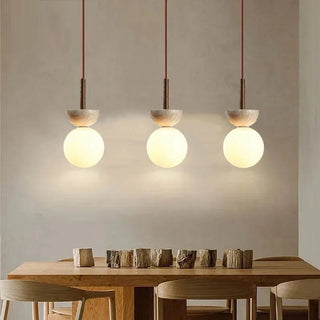 Leganes - Modern  Stone Milk White Shade Wabi Sabi Hanging Pendant Ceiling Light