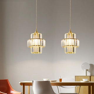 Charlie - Round Tiered Glass Crystal Ceiling Pendant Light