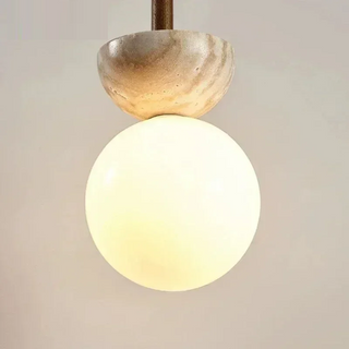 Leganes - Modern  Stone Milk White Shade Wabi Sabi Hanging Pendant Ceiling Light