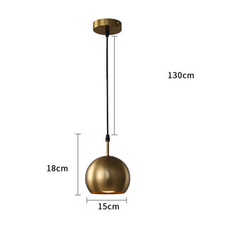 Falun - Brass Metal Round Hanging Pendant Ceiling Light