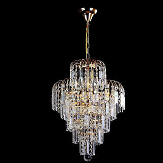 Matteo - Crystal Shaped Glass Multi-Tier Round Ceiling Light Chandelier