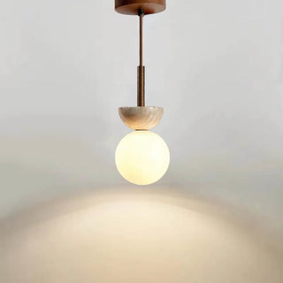 Leganes - Modern  Stone Milk White Shade Wabi Sabi Hanging Pendant Ceiling Light