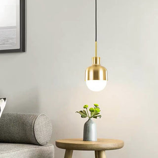 Tabo - Acrylic Ball Gold Milk Glass Shade Hanging Round Pendant Ceiling Light