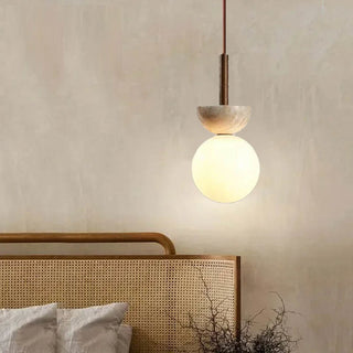 Leganes - Modern  Stone Milk White Shade Wabi Sabi Hanging Pendant Ceiling Light