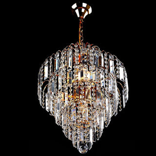 Matteo - Crystal Shaped Glass Multi-Tier Round Ceiling Light Chandelier