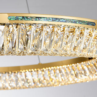 Lunaglow  - Elegant Crystal LED Ring Chandelier for Living & Dining Rooms