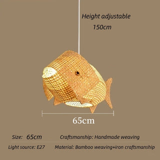 Lata - Modern Carp Creative Fish Art Bamboo Pendant Ceiling Light