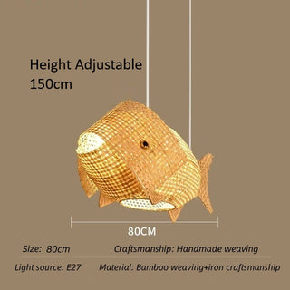 Lata - Modern Carp Creative Fish Art Bamboo Pendant Ceiling Light