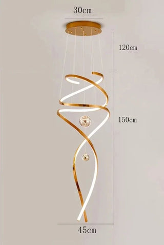 Cavella - Modern Hanging Spiral Rose Gold Chandelier