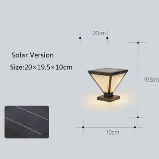 ILona Solar - Modern Minimalist Waterproof Square Prismatic Stainless Steel Glass Light