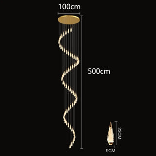 Jude - Modern Teardrop Gold Ceiling Chandelier