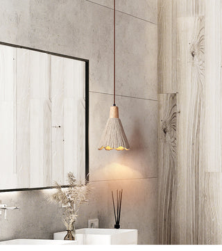 Vlore - Wabi Sabi Wood Style Long Cone Tube Pendant Ceiling Light