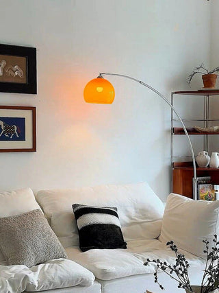 Veyra modern dimmable arc floor lamp with tri-colour lighting for living room